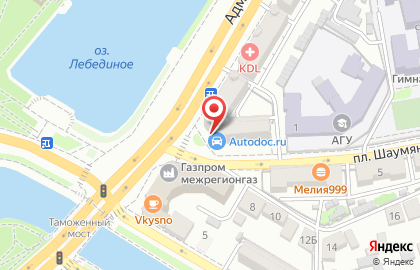 Магазин автозапчастей Автодок на Адмиралтейской улице на карте