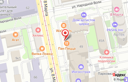 Ресторан быстрого питания Макдоналдс в Ленинском районе на карте