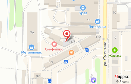 Стоматологическая клиника Скиф на улице Сутягина на карте