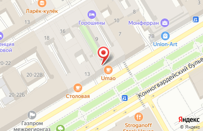 Кафе паназиатской кухни Umao на карте