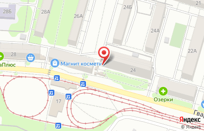 Магазин по продаже овощей и фруктов на Гвардейской улице на карте