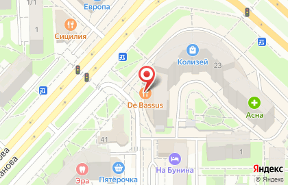 Ресторан De`Bassus в Октябрьском районе на карте