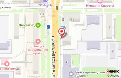 Банк Уралсиб в Челябинске на карте