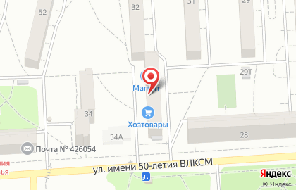 Магазин Хозяйка на улице 50 лет ВЛКСМ на карте