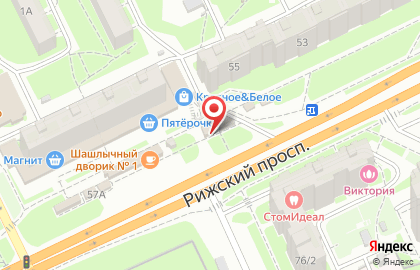 Магазин мясной продукции Великолукский мясокомбинат на Рижском проспекте, 57д на карте