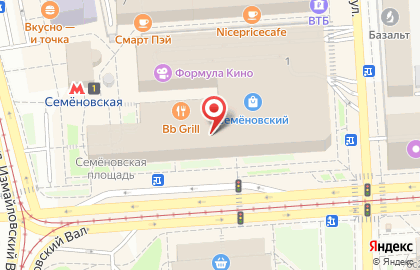 Массажный салон на метро Семёновская на карте