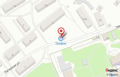 Супермаркет Трафик на Лагерной улице на карте