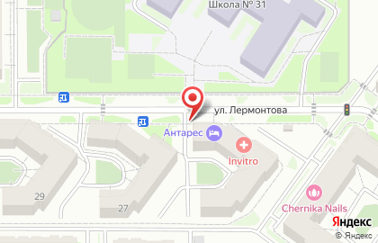 Кафе-кондитерская Малинники на улице Лермонтова на карте