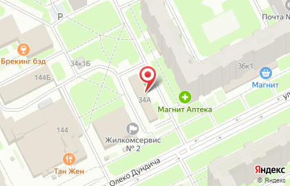 Бистро на ул. Олеко Дундича, 34а на карте