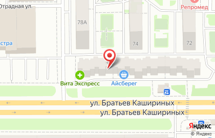 Магазин строительно-отделочных материалов Строительный двор на улице Братьев Кашириных на карте