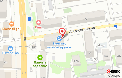 Магазин продуктов Йола-маркет на Хлыновской улице на карте