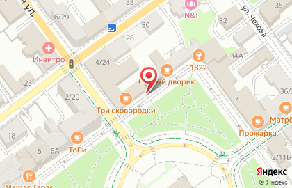 Продовольственный магазин Лакомка на площади Ленина на карте