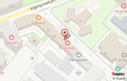 Многопрофильная клиника Медильер в Петроградском районе на карте