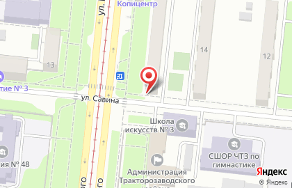 Продовольственный магазин Домашний в Тракторозаводском районе на карте