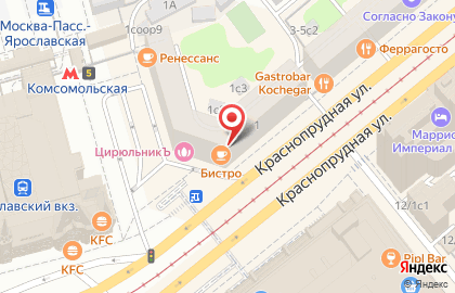 Ремонт пластиковых окон метро Комсомольская на Краснопрудной улице на карте