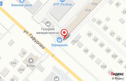 Магазин Зернышко на улице Гафурова на карте