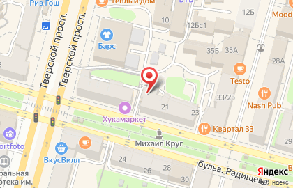 Магазин-склад Дуэт на бульваре Радищева на карте