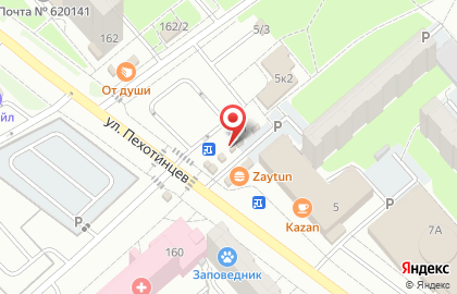 Киоск по продаже хлебобулочных изделий в Железнодорожном районе на карте