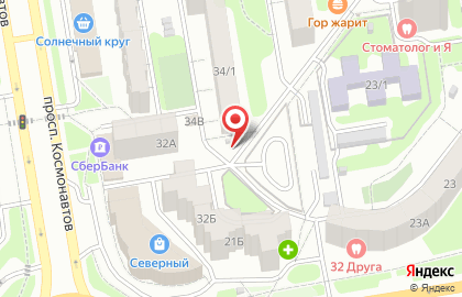 Киоск по продаже табачной продукции на проспекте Космонавтов на карте