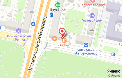 Кафе Автор суши на Комсомольском проспекте на карте