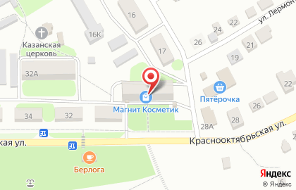 Магазин косметики и бытовой химии Магнит Косметик на Краснооктябрьской улице на карте