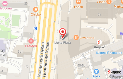 Банкомат Райффайзенбанк на Новинском бульваре на карте