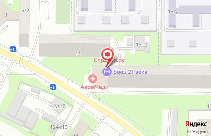 Спортивный клуб Боец 21 века на метро Бибирево на карте