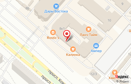 Магазин ткани и швейной фурнитуры на проспекте Комарова на карте