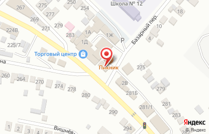 Магазин овощей и фруктов в Базарном переулке на карте