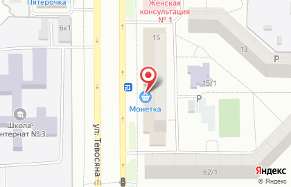 Магазин Монетка в Челябинске на карте