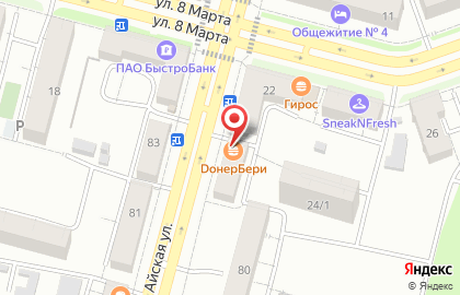 Оптово-розничный магазин тканей и швейной фурнитуры Ткани Танго в Советском районе на карте