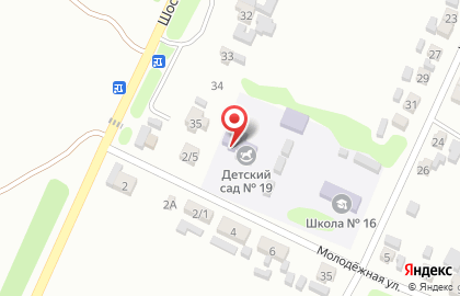 Детский сад №19 пос. Заречный на карте
