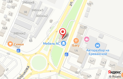 ВОЛГА МЕБЕЛЬ на улице Ереванской на карте