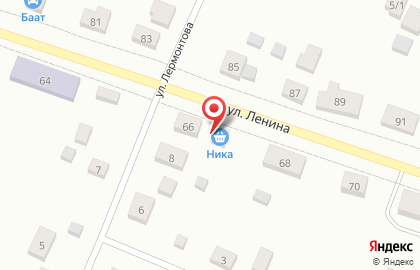 Продуктовый магазин Ника на улице Ленина на карте