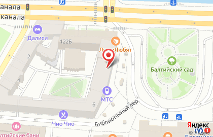 Терминал МТС банк на метро Балтийская на карте
