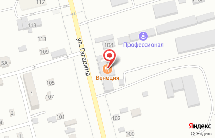 Ресторан Венеция на улице Гагарина на карте