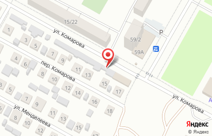 Шиномонтажная мастерская в переулке Комарова на карте
