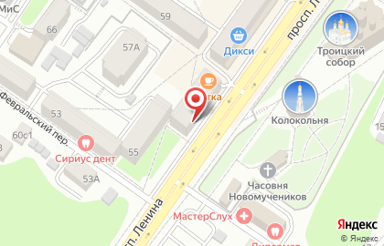 Магазин Красивые ткани на проспекте Ленина на карте