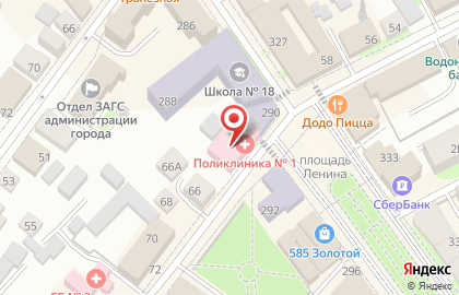 Поликлиника №1 в Тамбове на карте