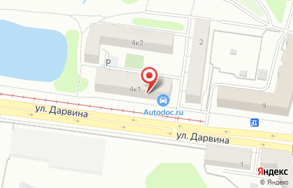 Магазин автозапчастей Кореана на улице Дарвина на карте