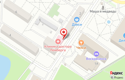Клиника доктора Лемберга на улице Лермонтова в Воскресенске на карте