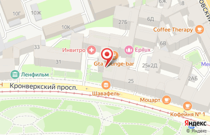 Турагентство Coral Travel на Кронверкском проспекте в Петроградском районе на карте