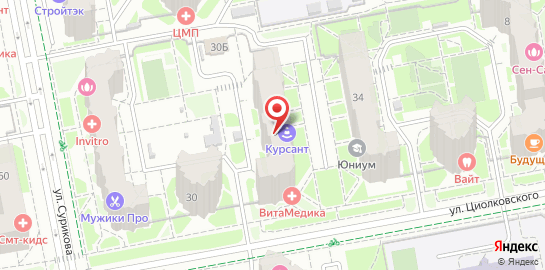 Медицинский центр ВитаМедика на улице Циолковского на карте