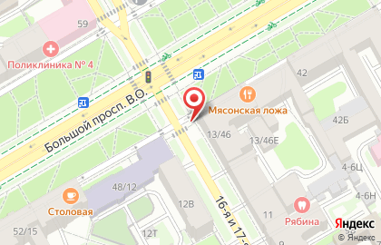 Киоск по продаже печатной продукции Роспечать на Большом проспекте В.О. на карте