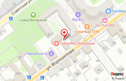 Магазин Emex на улице Ворошилова на карте