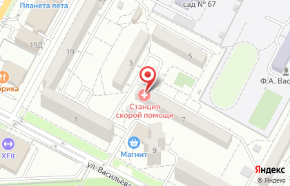 Ставропольская краевая клиническая станция скорой медицинской помощи на улице Васильева на карте