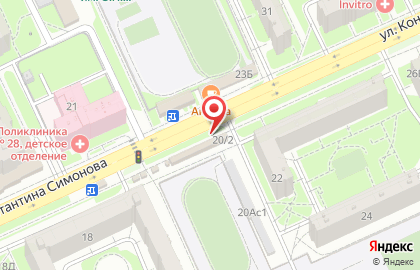 Киоск по продаже фруктов и овощей в Дзержинском районе на карте