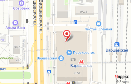 Магазин парфюмерии и косметики Л`Этуаль на метро Варшавская на карте