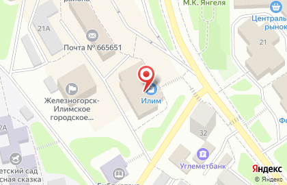 Супермаркет Хлеб Соль в Железногорск-Илимском на карте