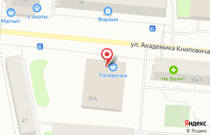 Магазин Иваново-текстиль на улице Академика Книповича на карте